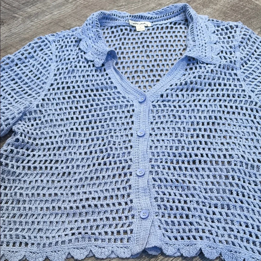 Ultra Pink lilac Crochet Cardigan Sweater~gorgeous - Picture 5 of 6